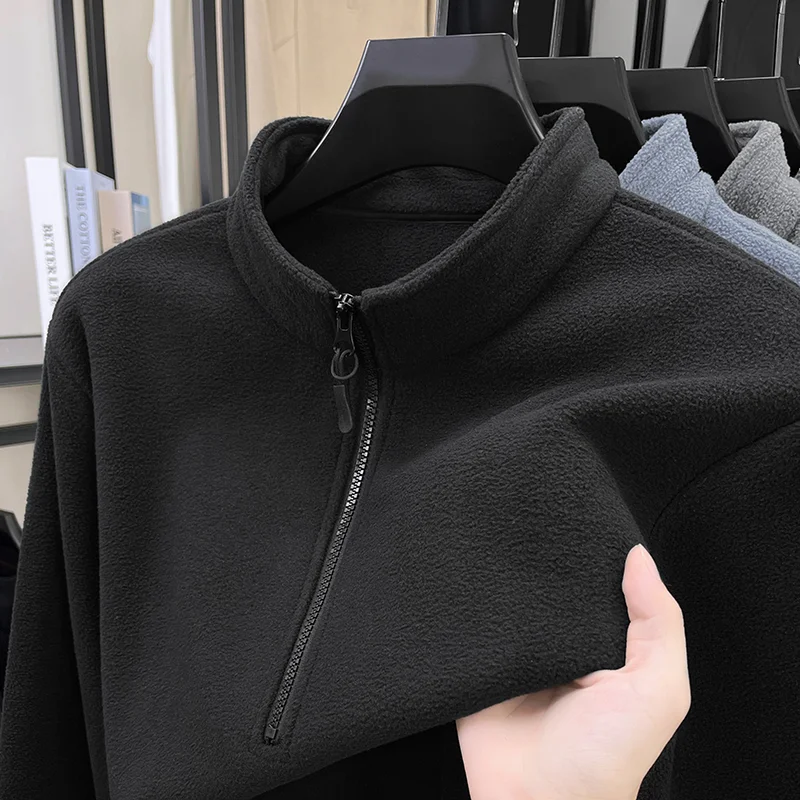 Double-Sided Fleece Sweatshirt Men's Autumn Winter Warm Outerwear Half Zipper Sporty Stand Collar Fleece-Lined Casual Style
Double-Sided Fleece Sweatshirt Men's Autumn Winter Warm Outerwear Half Zipper Sporty Stand Collar Fleece-Lined Casual Style