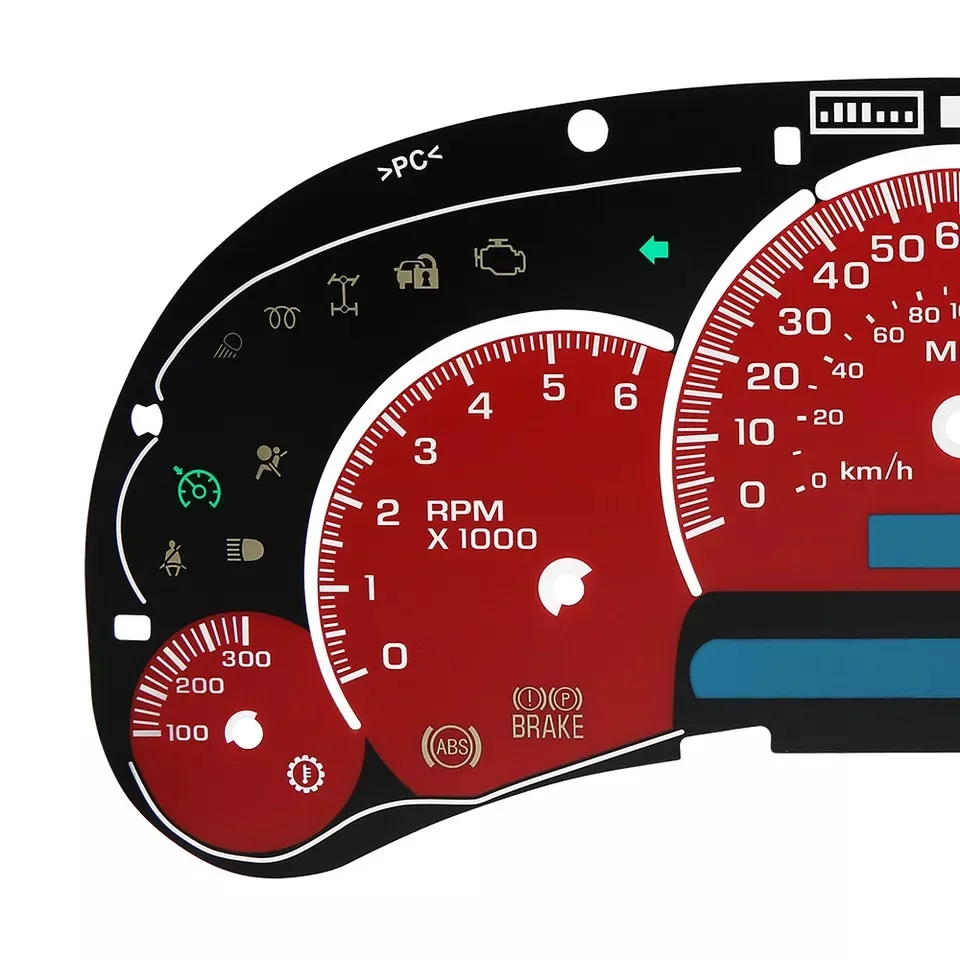 Red /White/Black Gauge Face Overlay LED Version Trans Temp for GM Silverado Sierra Regency
Red /White/Black Gauge Face Overlay LED Version Trans Temp for GM Silverado Sierra Regency