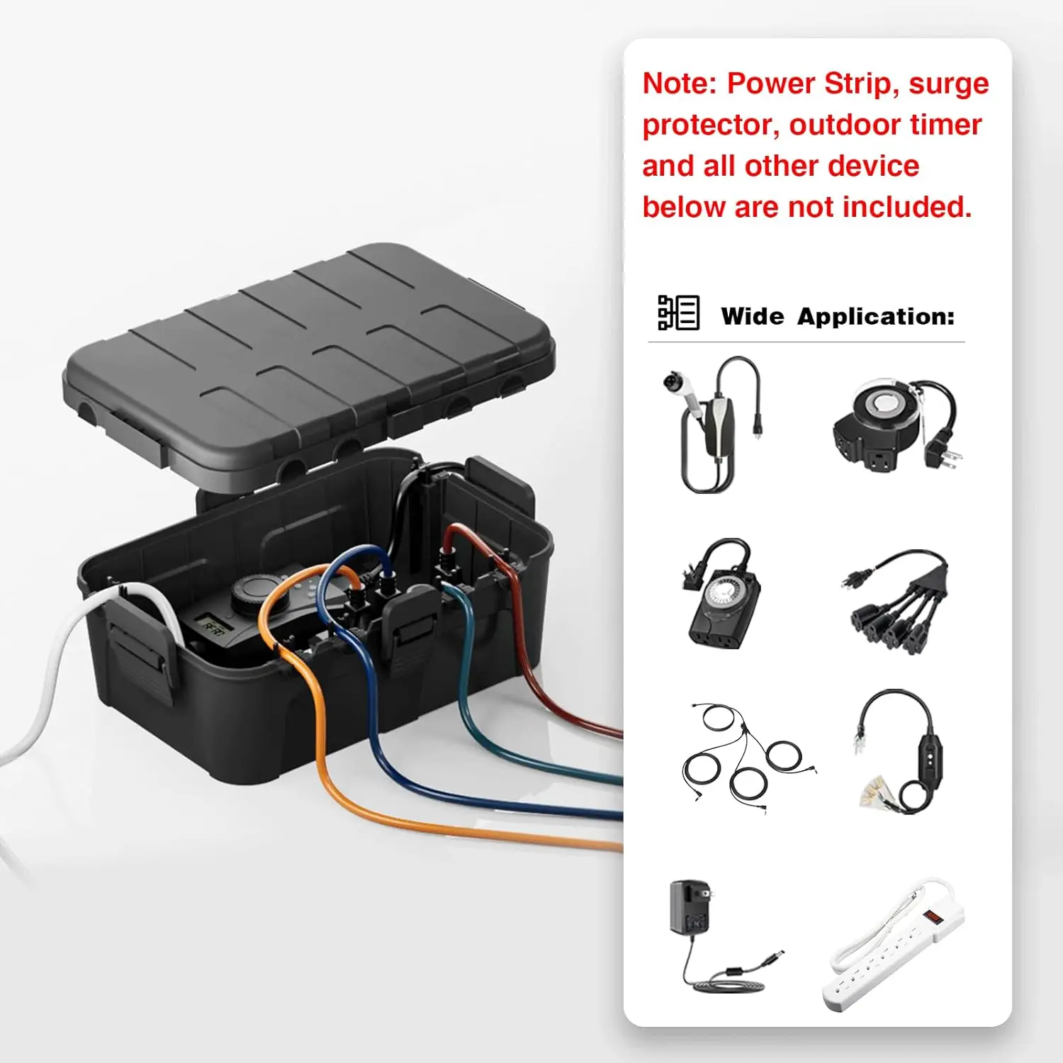 Водонепроницаемый электрический бокс IP54 для уличного использования, сверхбольшой, для розеток, таймеров, удлинителей, праздничного освещения и декоративных светильников
Водонепроницаемый электрический бокс IP54 для уличного использования, сверхбольшой, для розеток, таймеров, удлинителей, праздничного освещения и декоративных светильников