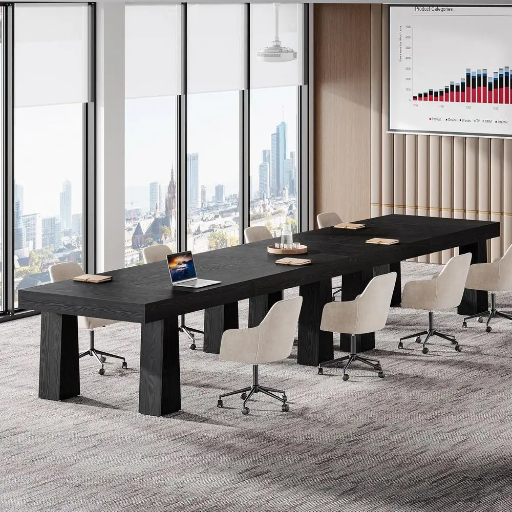 Durable 5ft Industrial-Style Rectangular Meeting Table with 4 Tapered Legs for Office or Home, Black
Durable 5ft Industrial-Style Rectangular Meeting Table with 4 Tapered Legs for Office or Home, Black