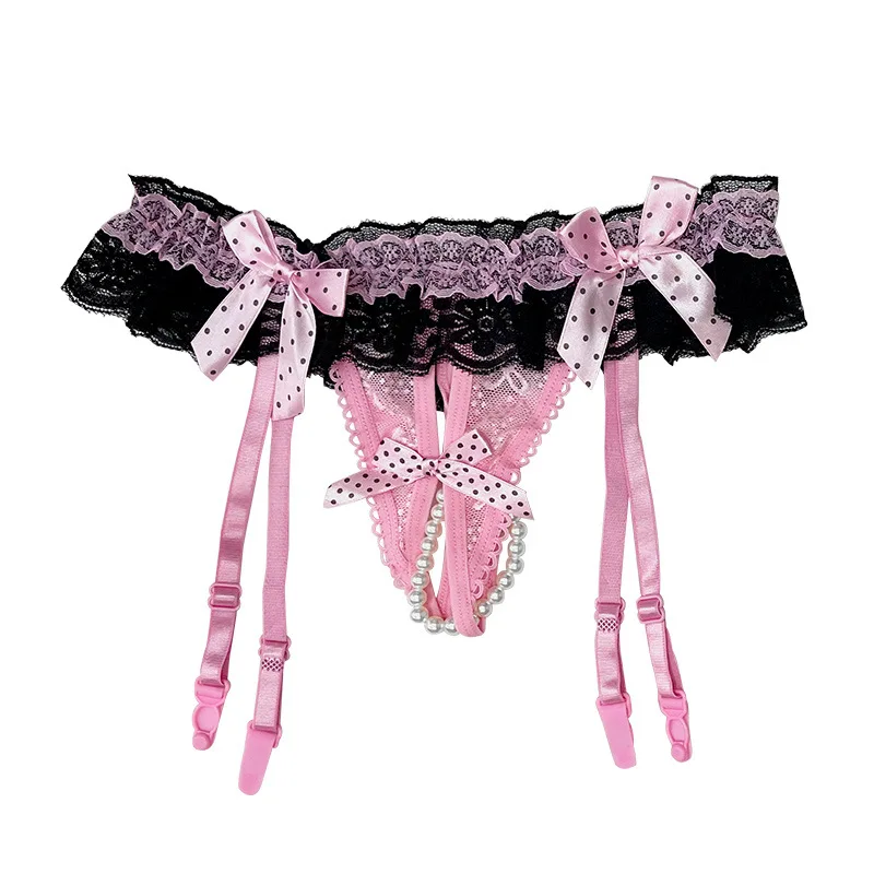 Sexy Lace Skirted Crotchless Thong with Garter Belt Women Pearl Massage Hosiery G-String Hollow Out Underwear Lingerie Panties
Sexy Lace Skirted Crotchless Thong with Garter Belt Women Pearl Massage Hosiery G-String Hollow Out Underwear Lingerie Panties
