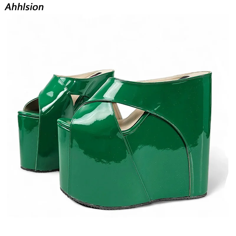 Ahhlsion Handmade Summer Glossy Sandals for Women High Heeled round Toe Beautiful Green Party Shoes Wedges Ladies US Size 4-15
Ahhlsion Handmade Summer Glossy Sandals for Women High Heeled round Toe Beautiful Green Party Shoes Wedges Ladies US Size 4-15