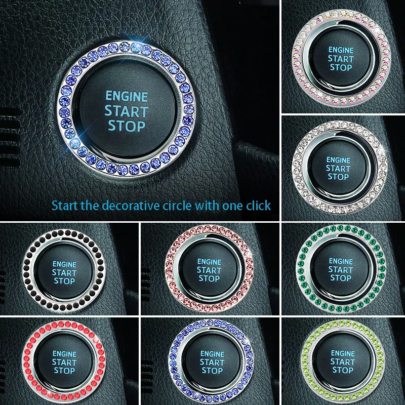 Car Key Start Button Decorative Ring Diamond Rhinestone Ring One-button Start Stop Switch Ring Interior Accessories Modification
Car Key Start Button Decorative Ring Diamond Rhinestone Ring One-button Start Stop Switch Ring Interior Accessories Modification