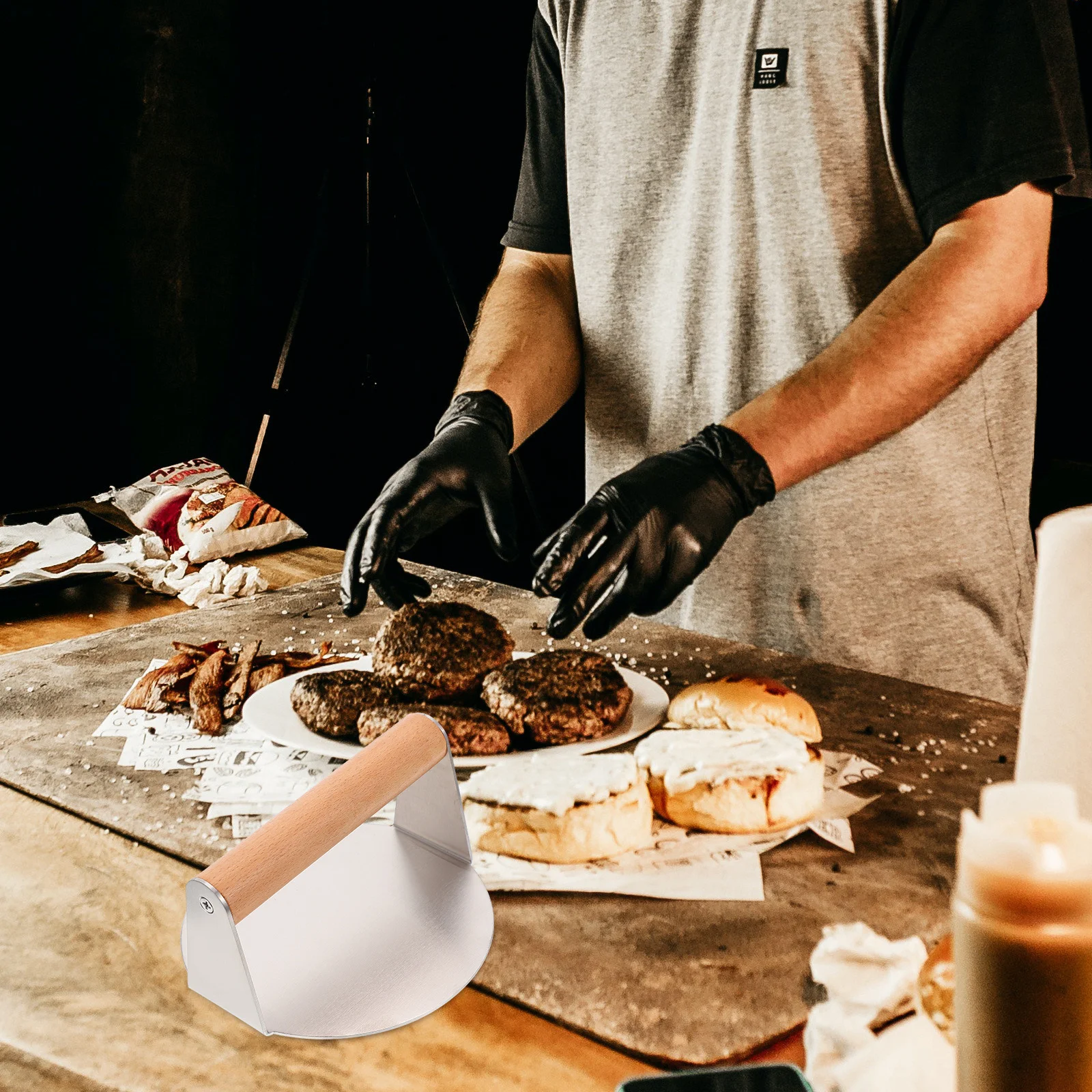 1pc Burger Press Meat Mold Wood Color Multi-Function Non-Stick Durable Kitchen Tool For Burgers Steaks Patties Cooking Gadget
1pc Burger Press Meat Mold Wood Color Multi-Function Non-Stick Durable Kitchen Tool For Burgers Steaks Patties Cooking Gadget