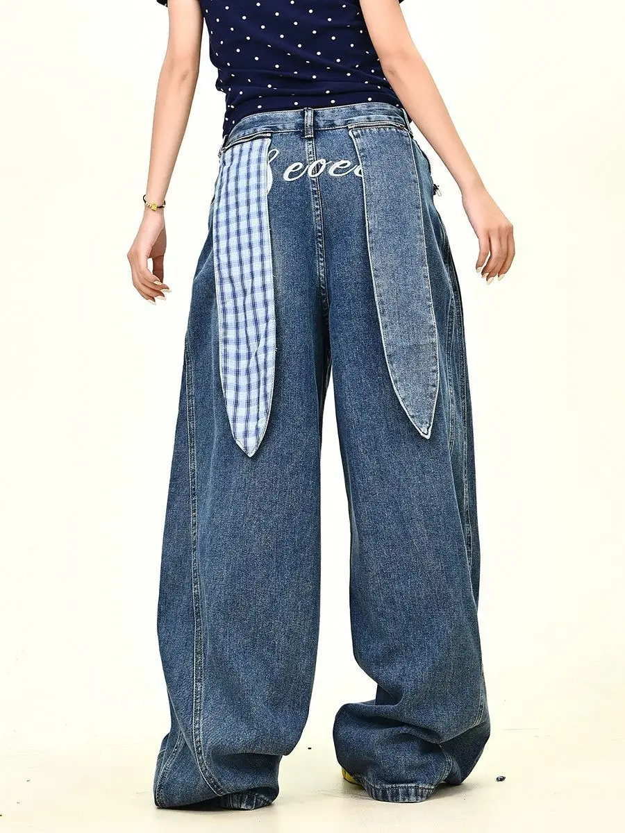 Американский ретро новый дизайн джинсы с кроличьими ушками свободные повседневные широкие джинсовые брюки мешковатые джинсы женские
Американский ретро новый дизайн джинсы с кроличьими ушками свободные повседневные широкие джинсовые брюки мешковатые джинсы женские