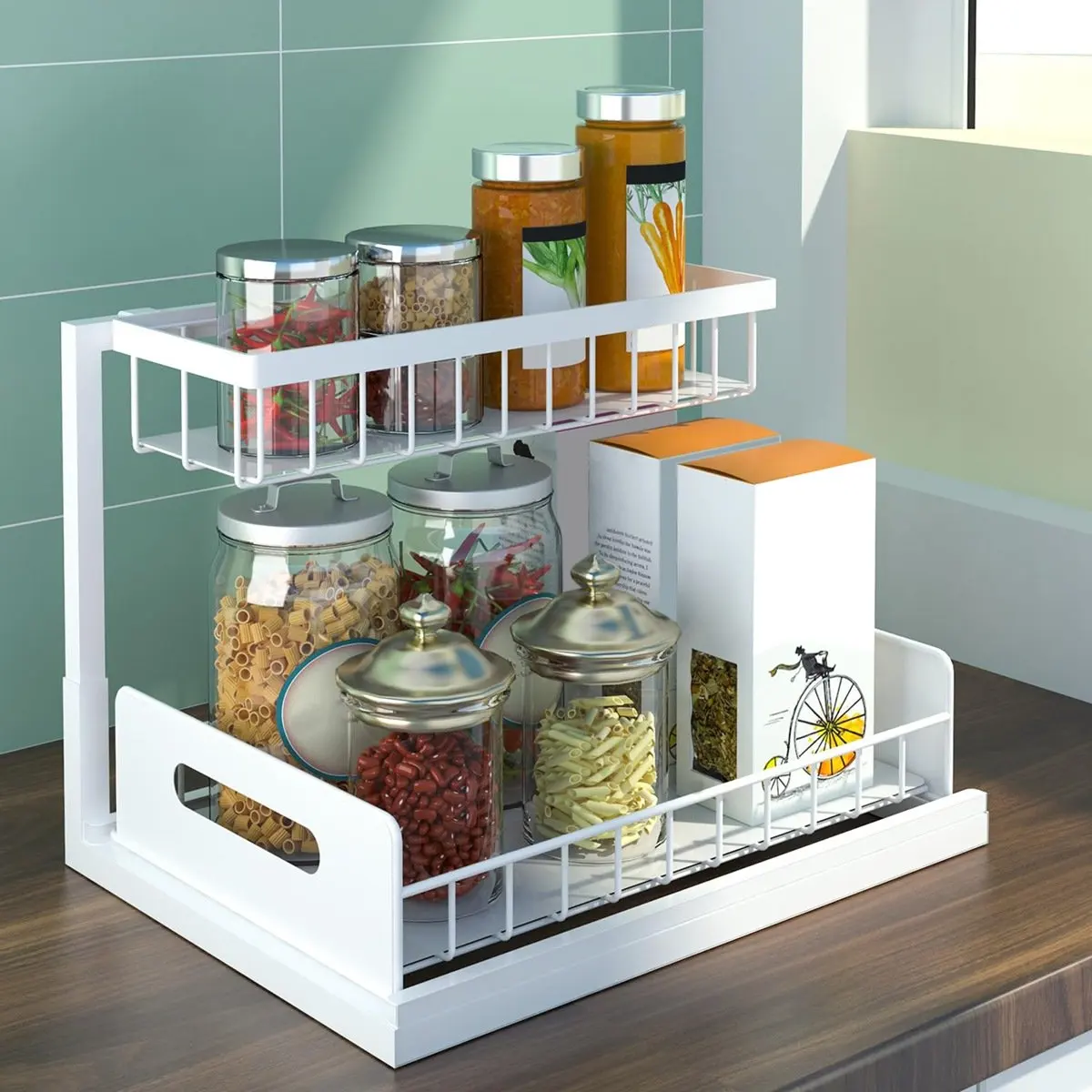 A013 Under Sink Organizers and Storage,with Sliding Drawer 2 Tier Multi-Purpose Bathroom Shelf Organizer for Kitchen Bathroom
A013 Under Sink Organizers and Storage,with Sliding Drawer 2 Tier Multi-Purpose Bathroom Shelf Organizer for Kitchen Bathroom