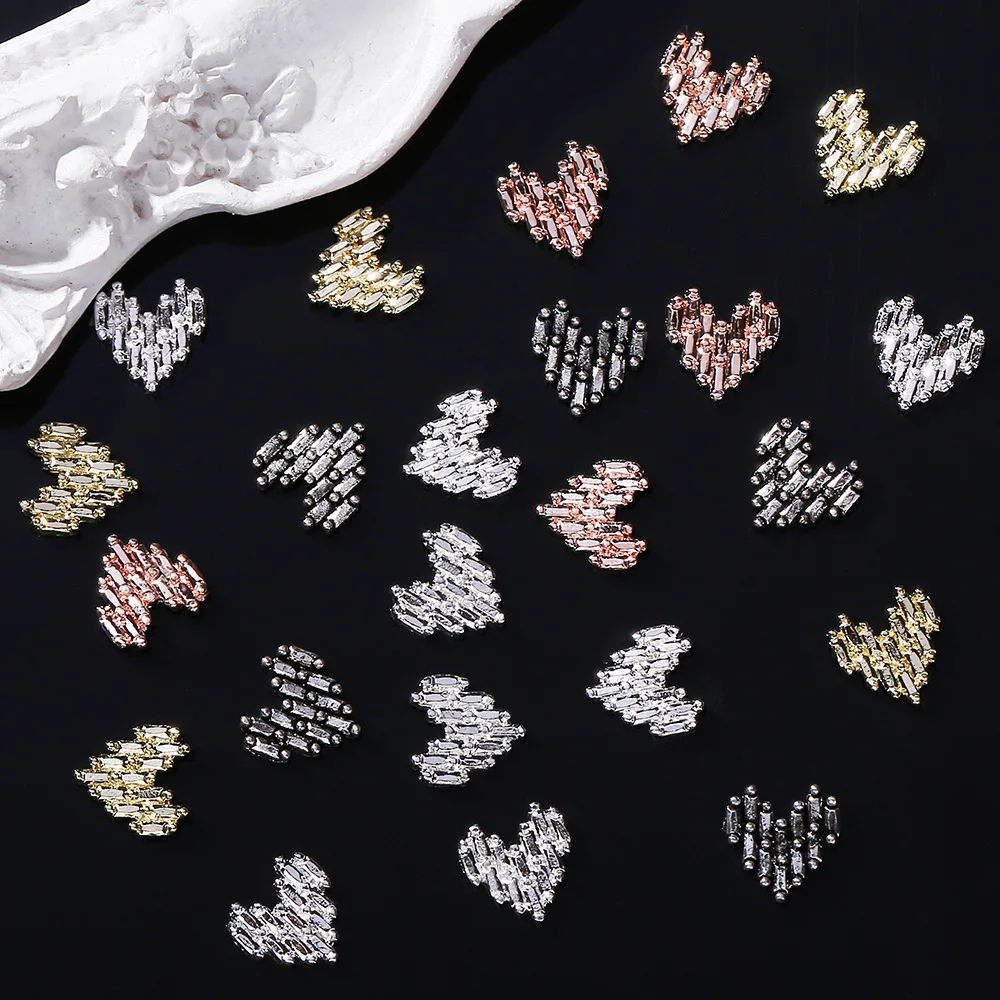 5 pieces of 3D heart-shaped nail stickers, nail art accessories, love mosaic alloy nail accessories
5 pieces of 3D heart-shaped nail stickers, nail art accessories, love mosaic alloy nail accessories