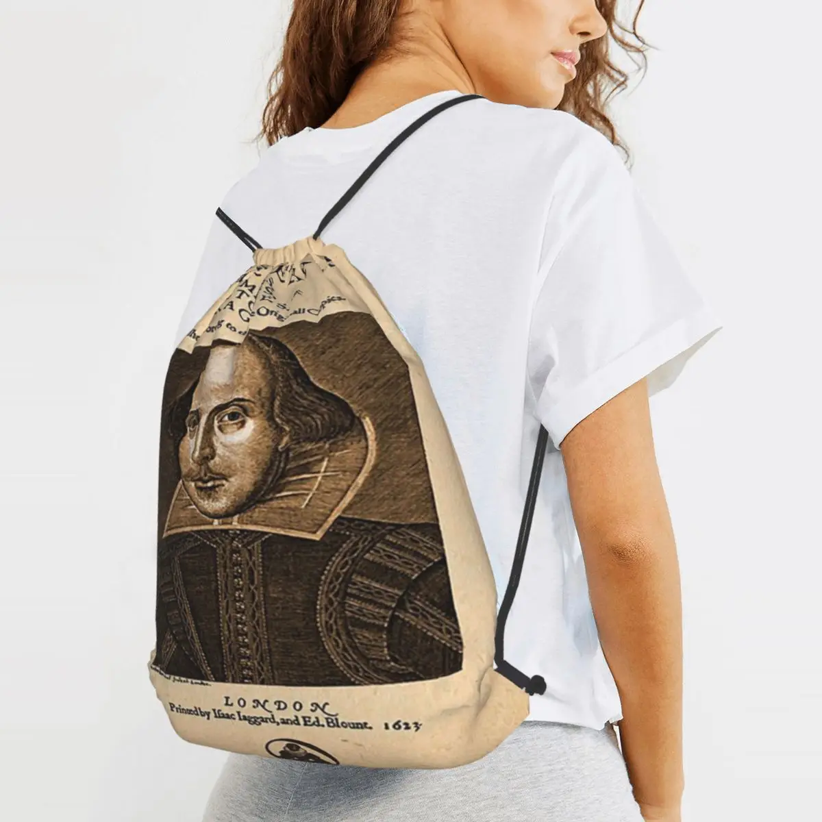 Shakespeare First Folio Front Piece Backpacks Multi-function Drawstring Bundle Pocket Sports Bag Book Bags for Man Woman Student
Shakespeare First Folio Front Piece Backpacks Multi-function Drawstring Bundle Pocket Sports Bag Book Bags for Man Woman Student