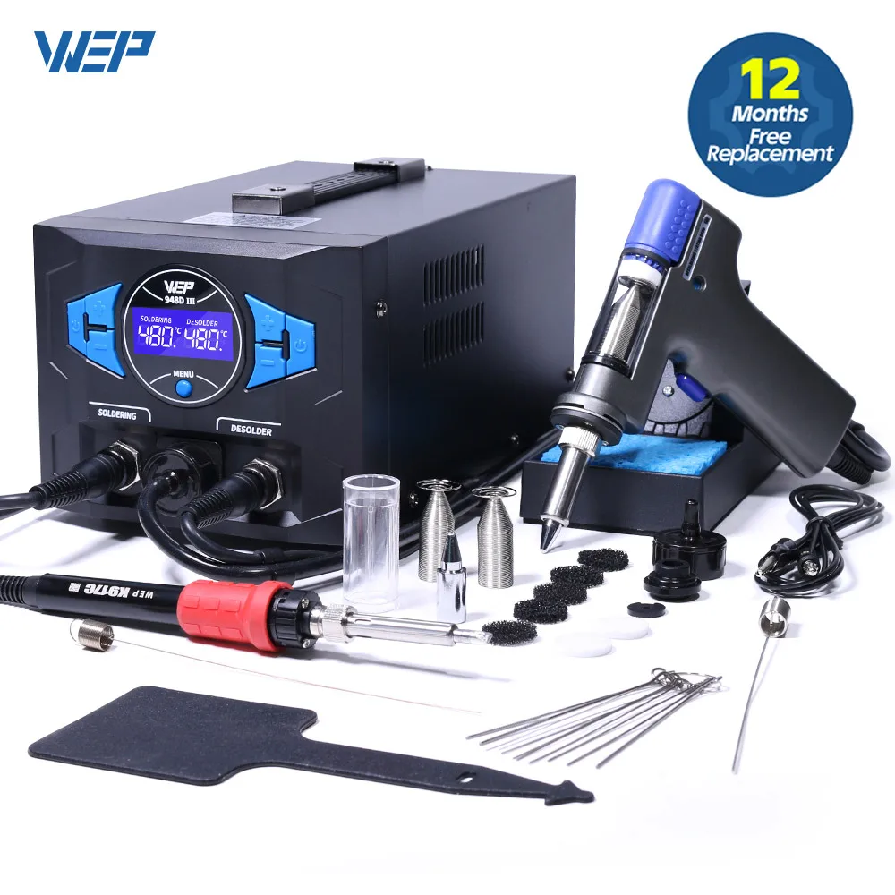 WEP 2-IN-1 Desoldering Station 110W Vacuum Suction Tin Gun Digital Soldering Iron Station For Phone Repair Tools
WEP 2-IN-1 Desoldering Station 110W Vacuum Suction Tin Gun Digital Soldering Iron Station For Phone Repair Tools