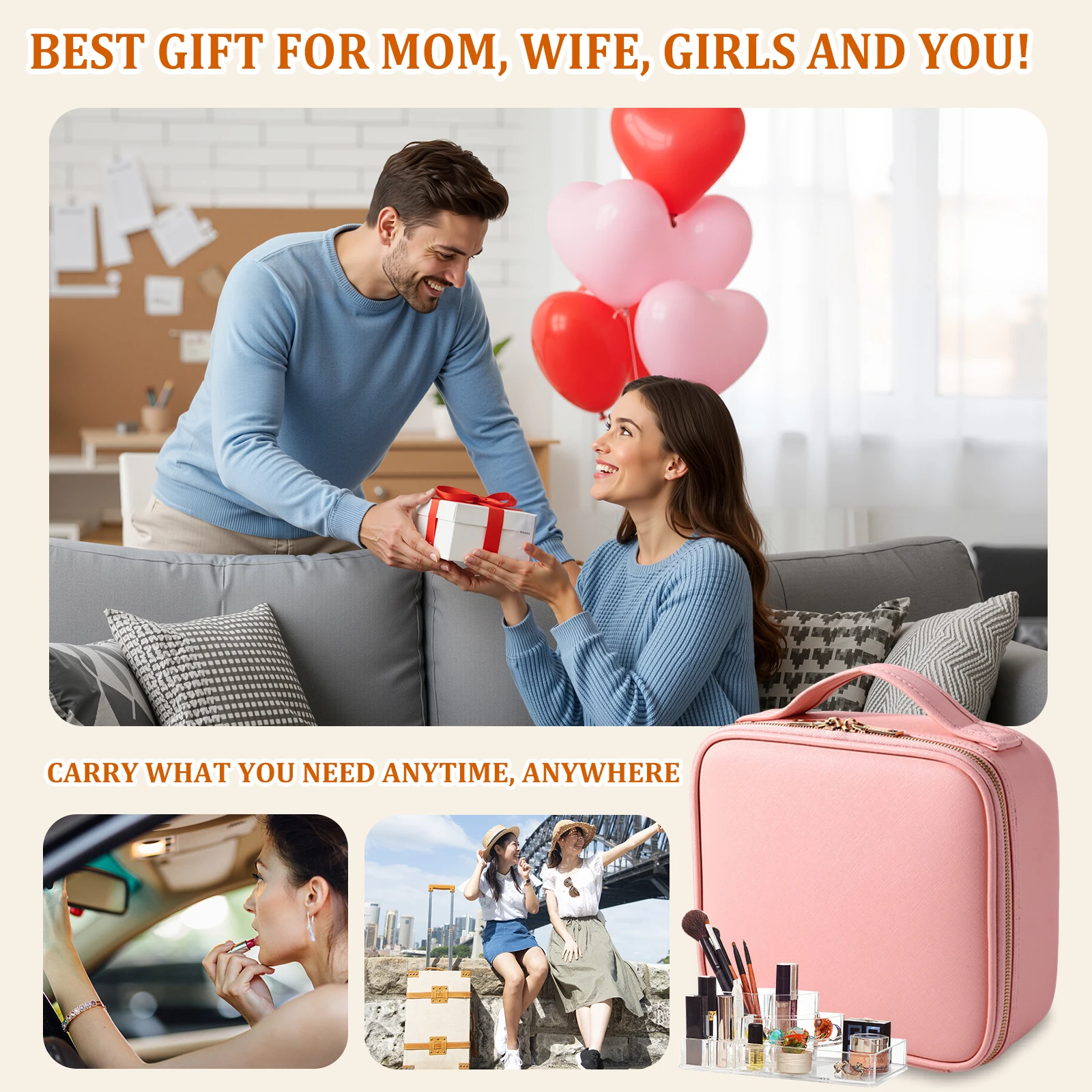 Nylon Travel Makeup Bag Large Cosmetic Train Case Organizer for Women Jewelry Digital Accessories
Nylon Travel Makeup Bag Large Cosmetic Train Case Organizer for Women Jewelry Digital Accessories