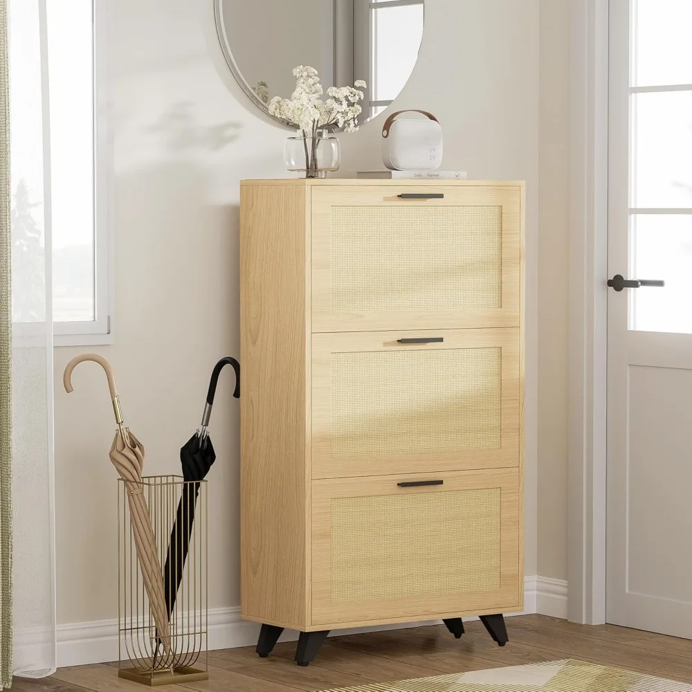 Shoe Cabinet fit up to Size 16, with 3 Flip Drawers, Wooden Shoe Organizer for Entryway, Closet, Living Room, Shoes Cabinets
Shoe Cabinet fit up to Size 16, with 3 Flip Drawers, Wooden Shoe Organizer for Entryway, Closet, Living Room, Shoes Cabinets