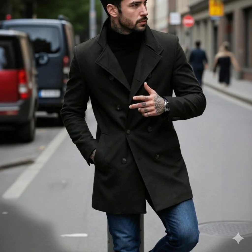 Мужской двубортный шерстяной плащ, длинное теплое пальто на подкладке, ветрозащитная уличная дорожная куртка
Мужской двубортный шерстяной плащ, длинное теплое пальто на подкладке, ветрозащитная уличная дорожная куртка