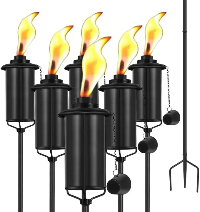 6 Pack Metal Torch for Outside, 16oz Outdoor Metal Torch Garden Décor,59-Inch Upgraded Citronella Torches with 3-Prong Grounded Stake, Table Top Torches for Party Patio Pathway
6 Pack Metal Torch for Outside, 16oz Outdoor Metal Torch Garden Décor,59-Inch Upgraded Citronella Torches with 3-Prong Grounded Stake, Table Top Torches for Party Patio Pathway