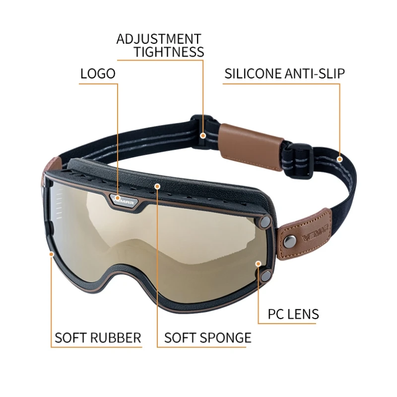 VEMAR Motorcycle Helmet Goggles Windproof Sand Prevention Dustproof Off-road Universal Glasses Retro Helmet Goggles
VEMAR Motorcycle Helmet Goggles Windproof Sand Prevention Dustproof Off-road Universal Glasses Retro Helmet Goggles