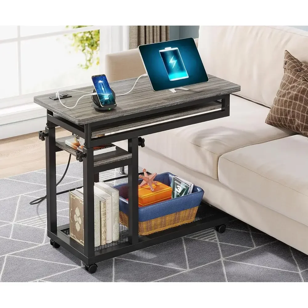 Small Portable Desk with Power Outlet, Height Adjustable Soa Couch Bede Laptop Table with Wheels, Mobile Standing Desk Rolling C
Small Portable Desk with Power Outlet, Height Adjustable Soa Couch Bede Laptop Table with Wheels, Mobile Standing Desk Rolling C