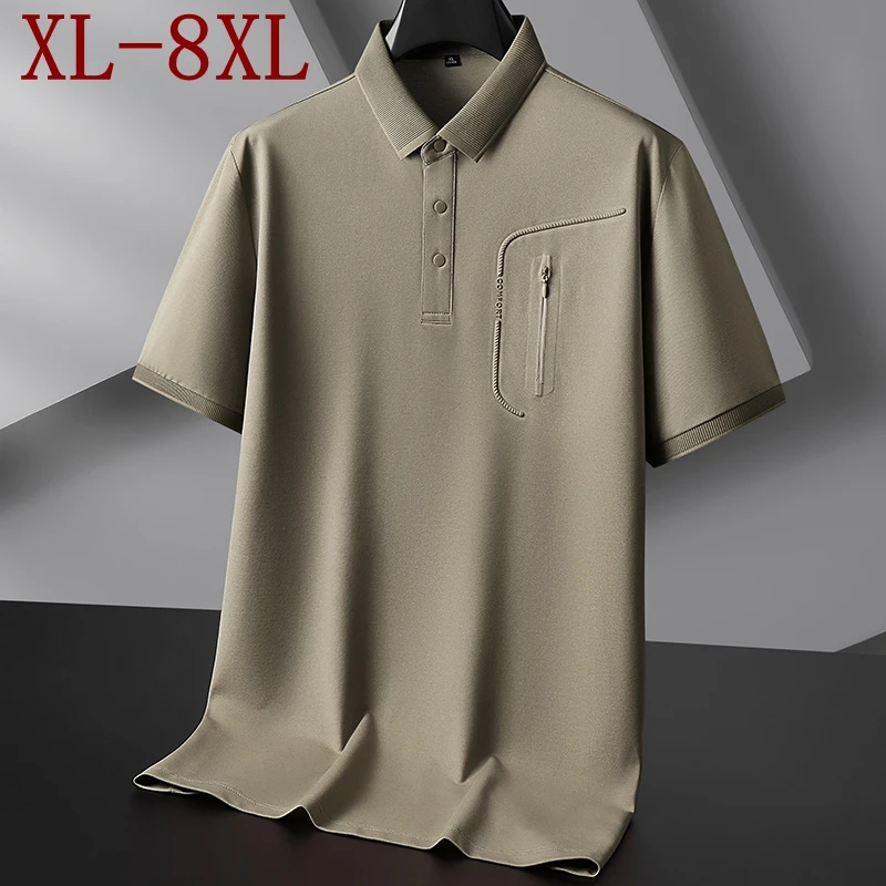 8XL 7XL 6XL 2026 Summer New Design Mens Polo Shirt With Zipper Pocket High End Luxury Cotton Breathable Polos Homme Loose TShirt
8XL 7XL 6XL 2026 Summer New Design Mens Polo Shirt With Zipper Pocket High End Luxury Cotton Breathable Polos Homme Loose TShirt