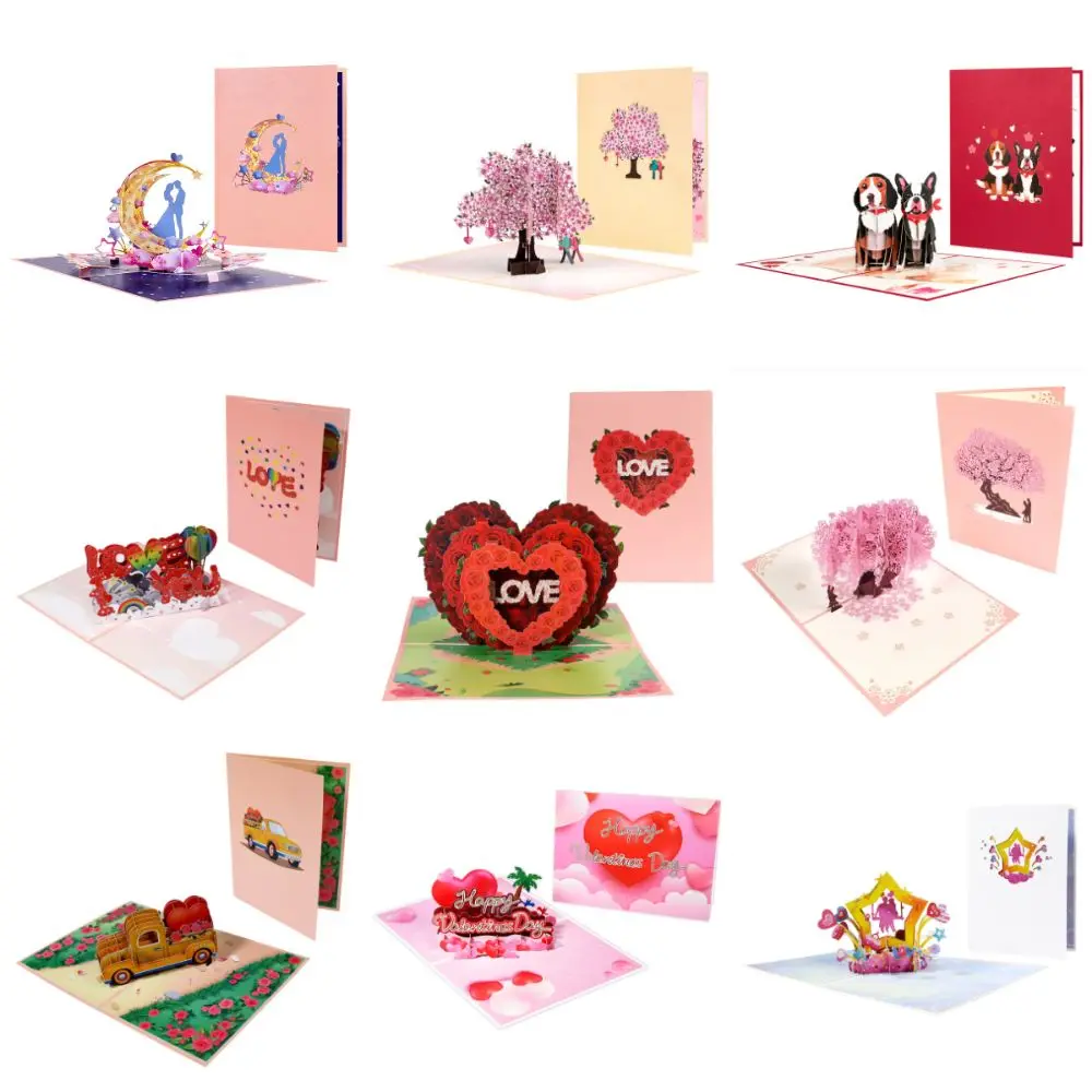 Creative Valentine's Day 3D Greeting Card with Envelope Multicolor Greeting Cards Craft Ornaments Paper Carving Postcard Gift
Creative Valentine's Day 3D Greeting Card with Envelope Multicolor Greeting Cards Craft Ornaments Paper Carving Postcard Gift
