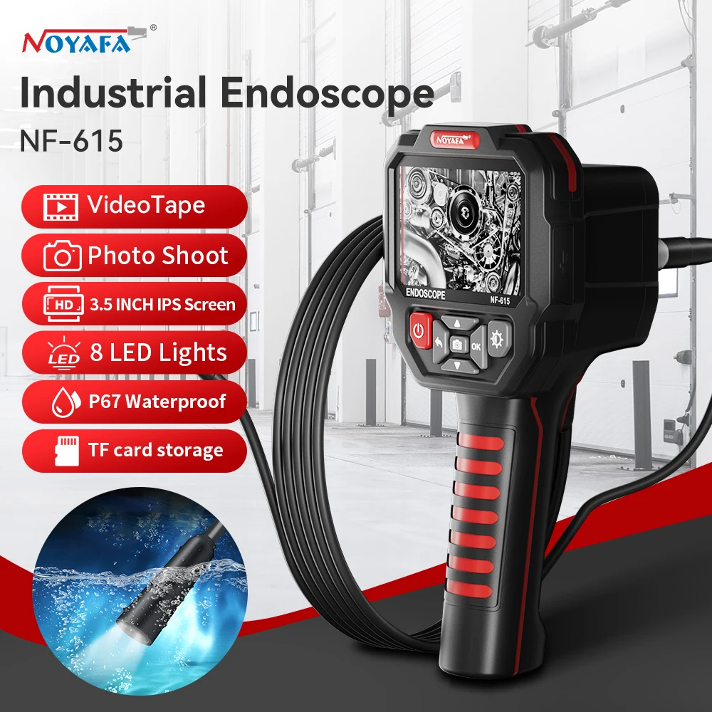 NOYAFA Industrial Endoscope 8mm Single Len Veicular Borescope 1080P Pipe Sewer Inspection Borescope For Car Pipe Inspection
NOYAFA Industrial Endoscope 8mm Single Len Veicular Borescope 1080P Pipe Sewer Inspection Borescope For Car Pipe Inspection
