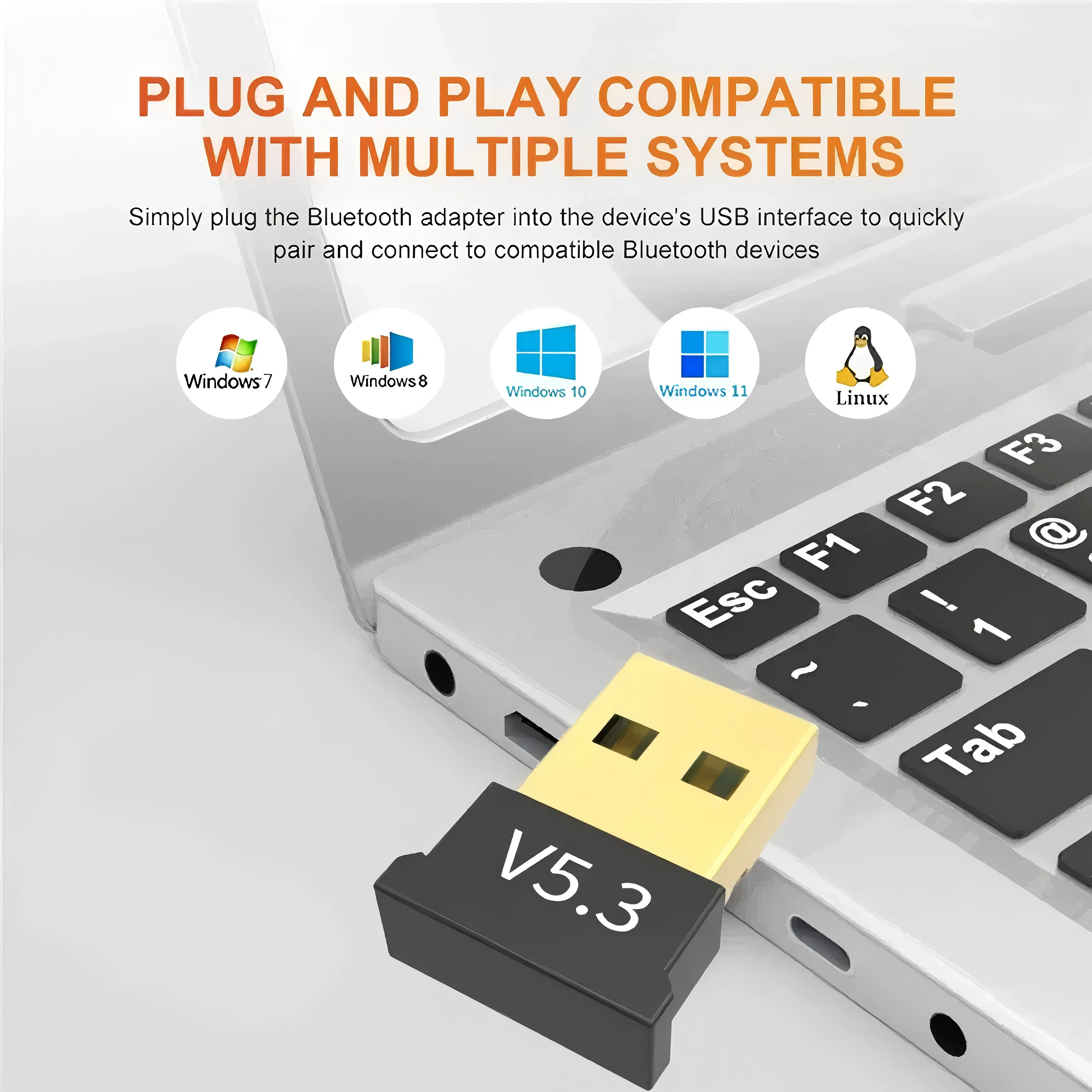 USB Bluetooth 5.3 Adapter for PC Laptop Computer Wireless Dongle Bluetooth Adapter Support Mouse Keyboard Windows 7/8.1/10/11
USB Bluetooth 5.3 Adapter for PC Laptop Computer Wireless Dongle Bluetooth Adapter Support Mouse Keyboard Windows 7/8.1/10/11