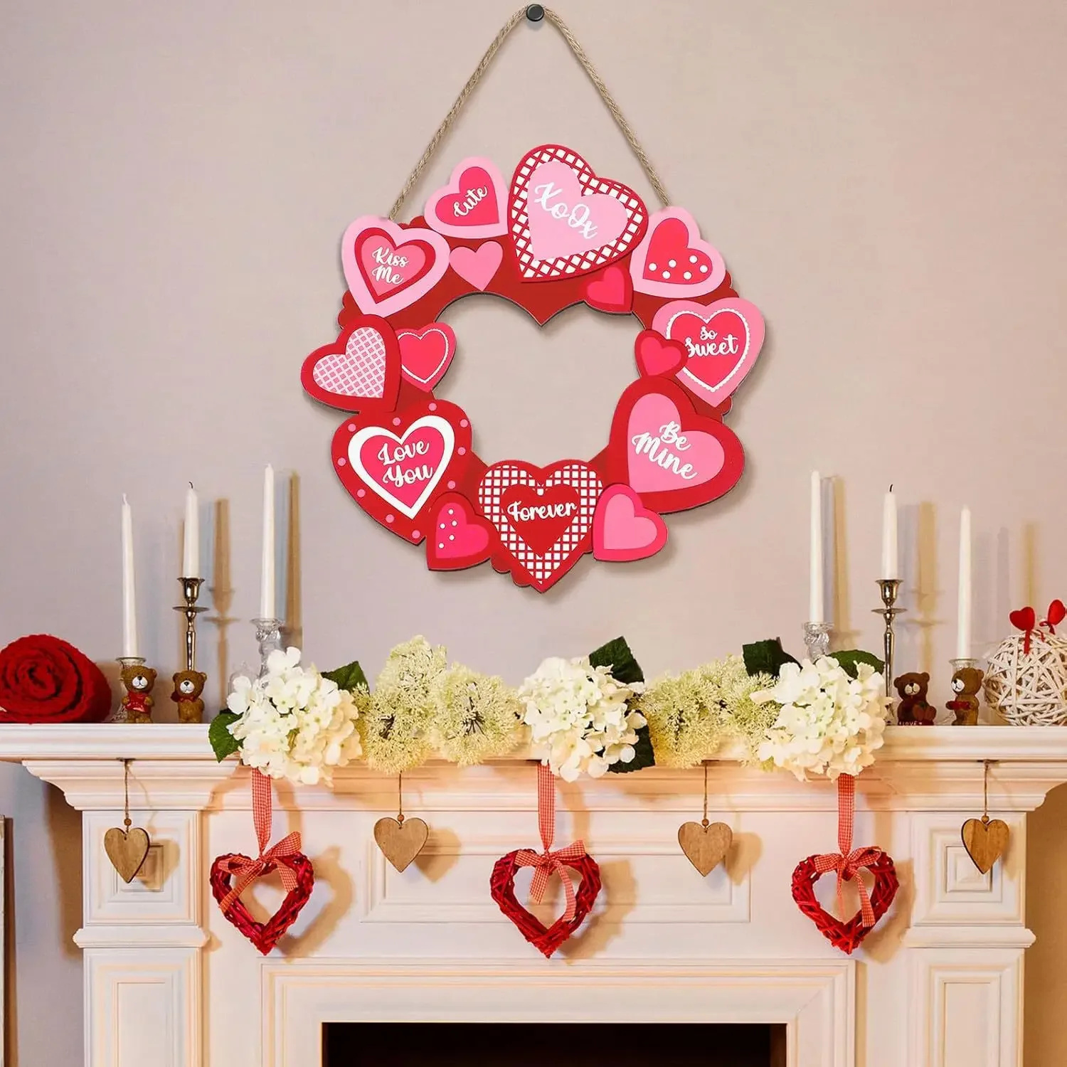 Valentine’s Day Door Hanging Signs Heart Shape Ornaments Love You Sweet Sign Heart Wreath Wall Hanging Party Home Decor Supplies
Valentine’s Day Door Hanging Signs Heart Shape Ornaments Love You Sweet Sign Heart Wreath Wall Hanging Party Home Decor Supplies