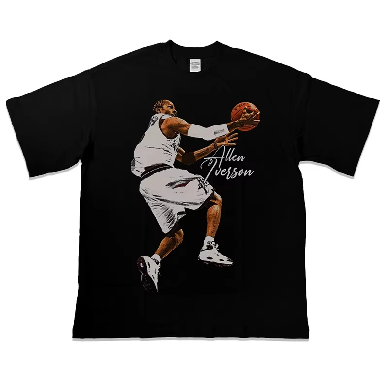 Американская футболка NBA Star Ray Allen Iverson с тяжелыми заниженными плечами и небольшим вырезом, свободная хлопковая баскетбольная футболка с короткими рукавами
Американская футболка NBA Star Ray Allen Iverson с тяжелыми заниженными плечами и небольшим вырезом, свободная хлопковая баскетбольная футболка с короткими рукавами