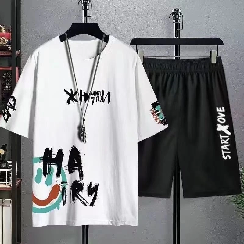 Summer Men Two Piece Set Short Sleeve Shorts Matching Outfit Hip Hop Urban Street Style Casual Tracksuit
Summer Men Two Piece Set Short Sleeve Shorts Matching Outfit Hip Hop Urban Street Style Casual Tracksuit