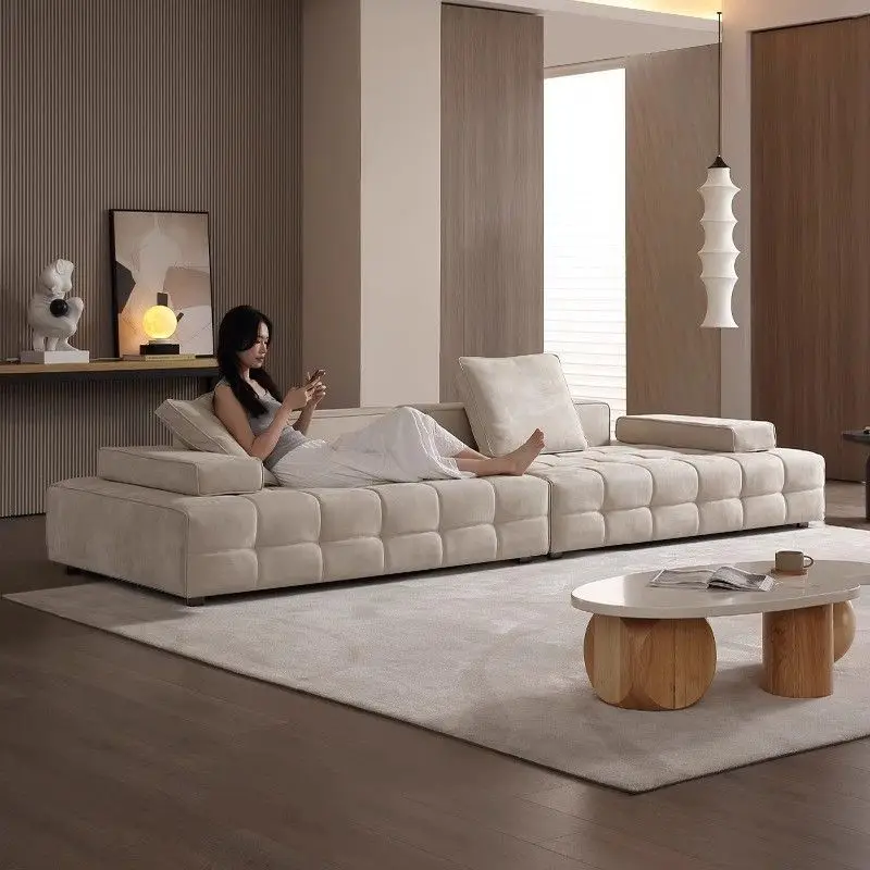 High-end villa large flat straight row frosted solid wood sofa
High-end villa large flat straight row frosted solid wood sofa