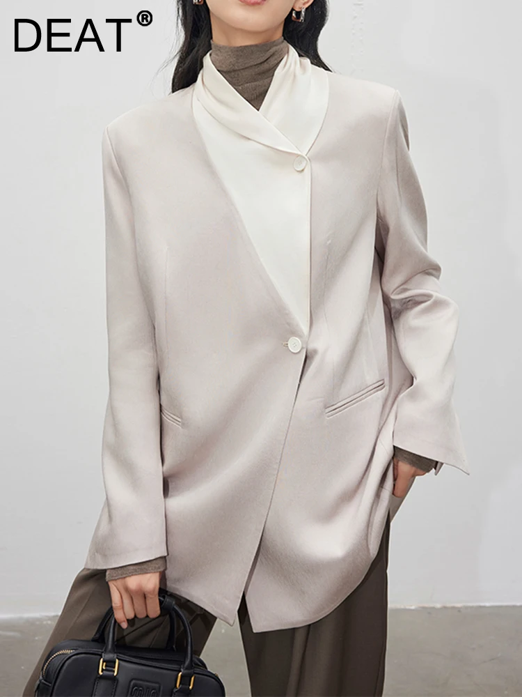 DEAT Fashion Women Blazer Fake 2 Pcs Acetate Patchwork V-nevk Long Sleeve Single Breasted Suit Jackets Spring 2024 New 7AB1396
DEAT Fashion Women Blazer Fake 2 Pcs Acetate Patchwork V-nevk Long Sleeve Single Breasted Suit Jackets Spring 2024 New 7AB1396