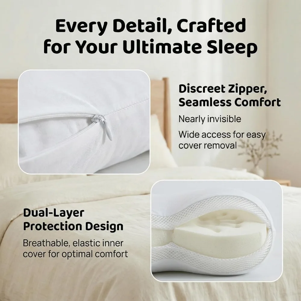 Cooling Bamboo Memory Foam Pillow, Adjustable Ergonomic Cervical Neck Support for All Sleepers, Queen White
Cooling Bamboo Memory Foam Pillow, Adjustable Ergonomic Cervical Neck Support for All Sleepers, Queen White