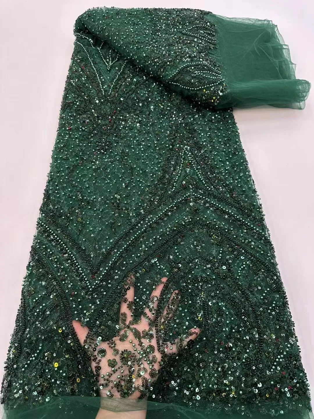 Green Luxury African Beaded Lace Sequins African Lace Fabric 2024 High Quality 5 Yards Nigerian Lace Fabric for Evening Dress
Green Luxury African Beaded Lace Sequins African Lace Fabric 2024 High Quality 5 Yards Nigerian Lace Fabric for Evening Dress