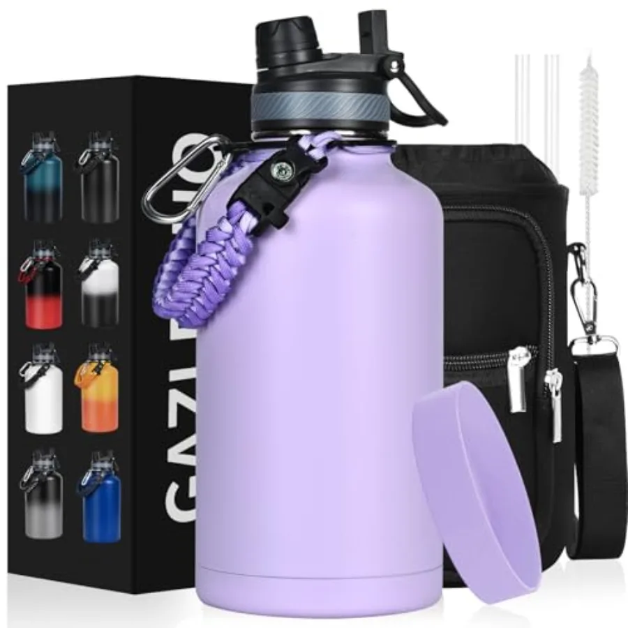 Insulated Water Bottle Half Gallon Water Jug Cold 48H BPA Free Stainless Steel Bottles with Straw/Chug 2-in-1 Lid Bag Paracord
Insulated Water Bottle Half Gallon Water Jug Cold 48H BPA Free Stainless Steel Bottles with Straw/Chug 2-in-1 Lid Bag Paracord