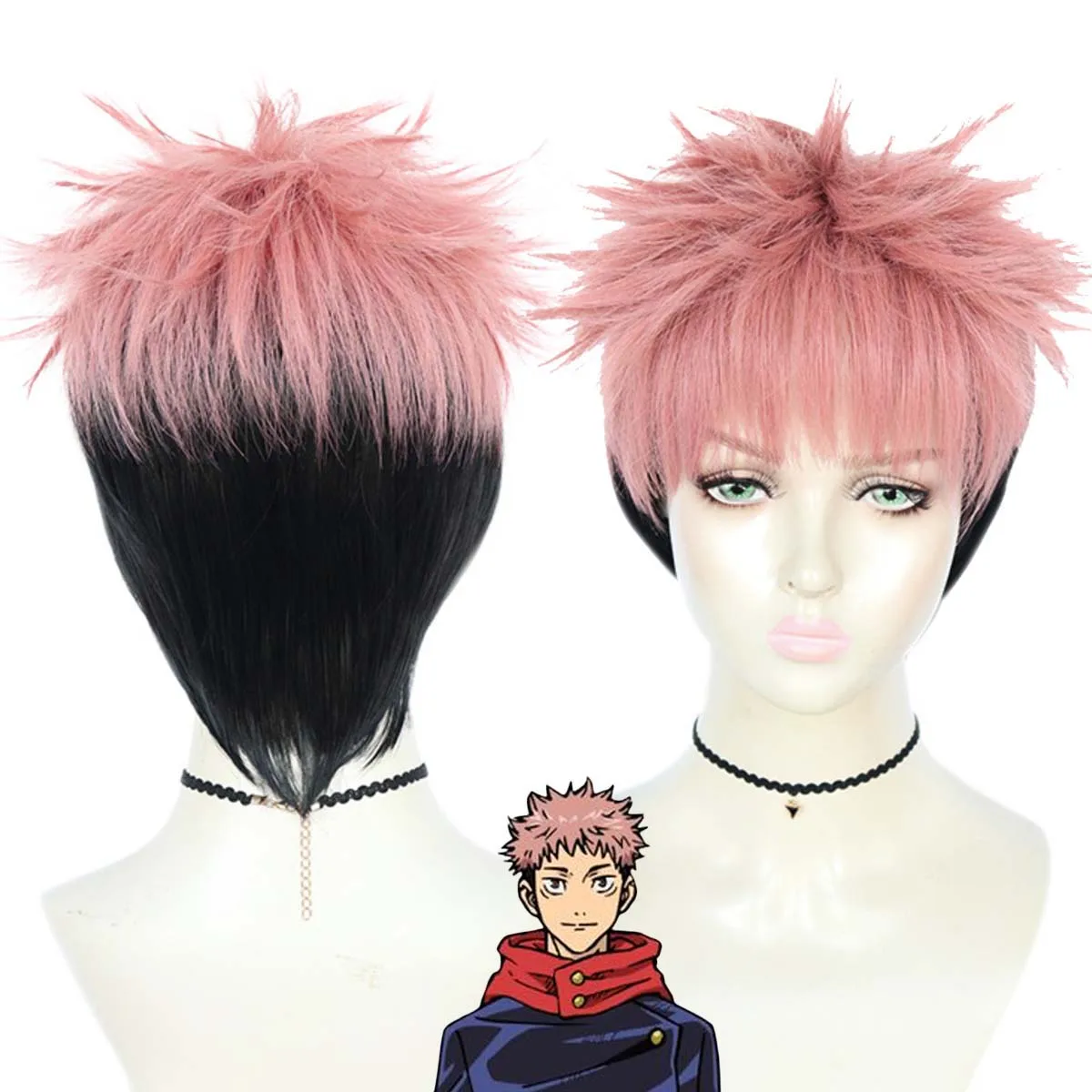 Men Anime JJK Itadori Yuji Short Fluffy Pink Gradient Black Cosplay Wig
Men Anime JJK Itadori Yuji Short Fluffy Pink Gradient Black Cosplay Wig