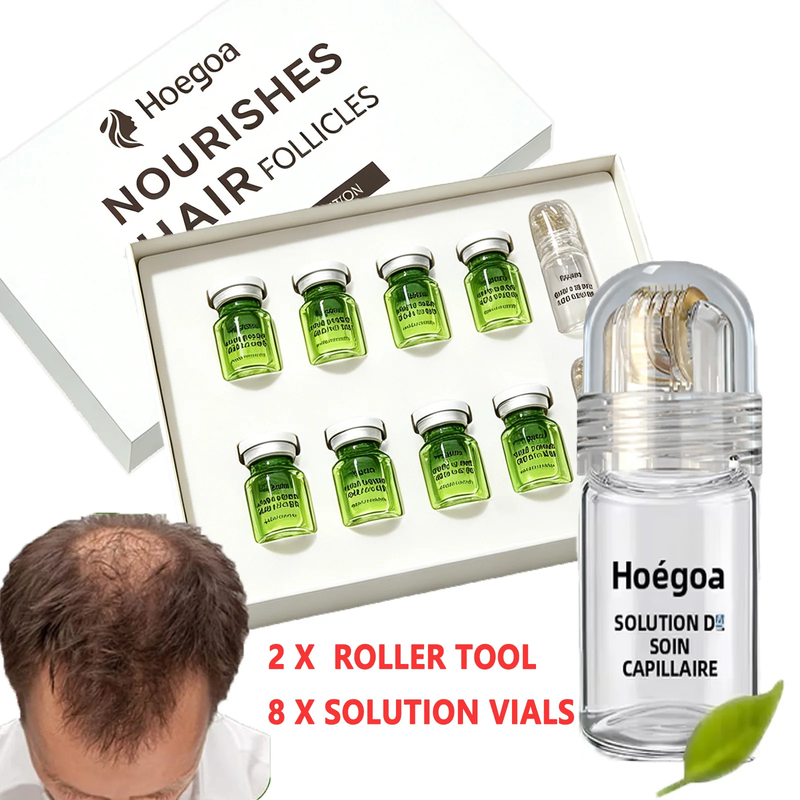 0.25mm Hair Care Micro-needle Roller Set + 8 Ampoules (5ml) Nourishes Hair Follicles Prevents Hair Loss & Breakage Thickens Hair
0.25mm Hair Care Micro-needle Roller Set + 8 Ampoules (5ml) Nourishes Hair Follicles Prevents Hair Loss & Breakage Thickens Hair