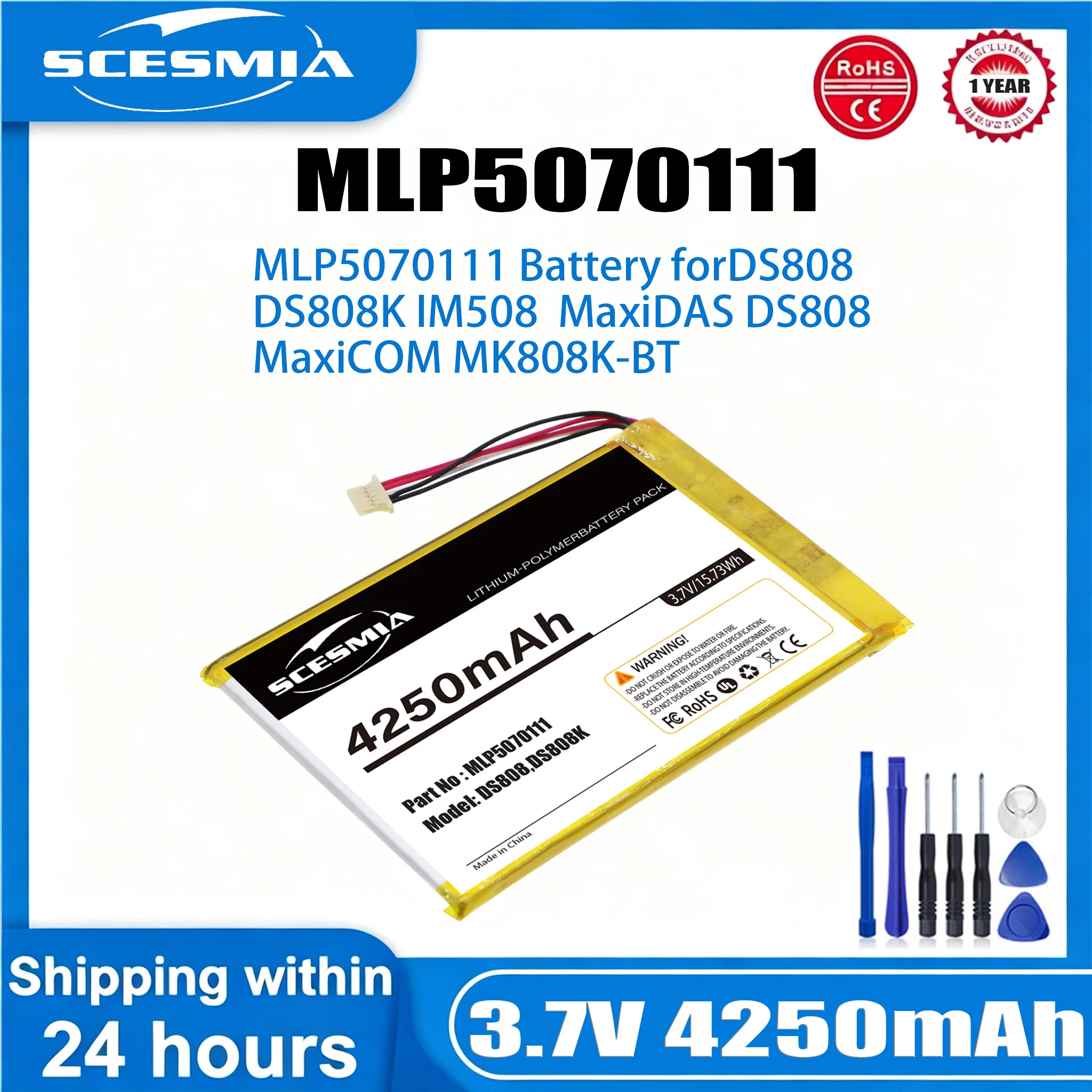Diagnostic Scanner Battery For Autel MLP5070111 MaxiSys Mini MS905 MS906 MY905 MK808MK808BT MK808TS MP808 MP808TS DS808
Diagnostic Scanner Battery For Autel MLP5070111 MaxiSys Mini MS905 MS906 MY905 MK808MK808BT MK808TS MP808 MP808TS DS808
