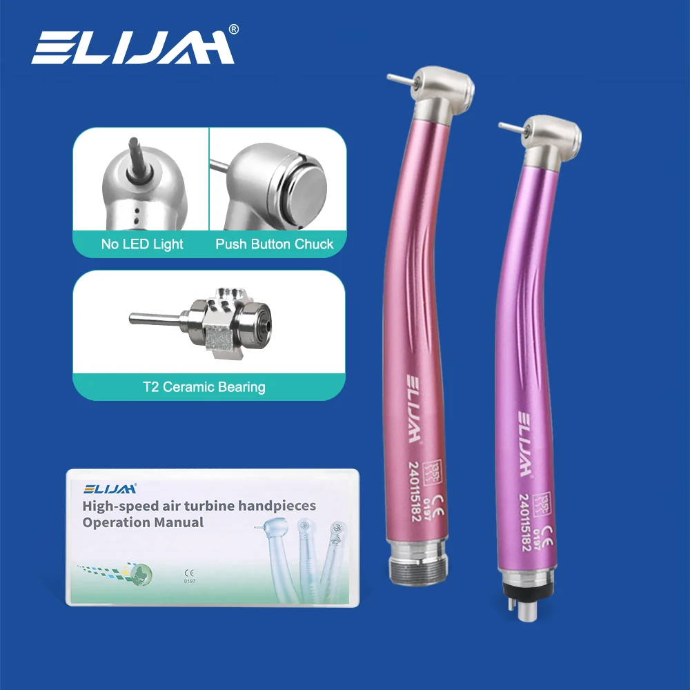 ELIJAH Dental High Speed Handpiece Air Turbine Ceramic Bearing Triple Water Spray Colorful Handpiece Dentistry Surgery Equipment
ELIJAH Dental High Speed Handpiece Air Turbine Ceramic Bearing Triple Water Spray Colorful Handpiece Dentistry Surgery Equipment
