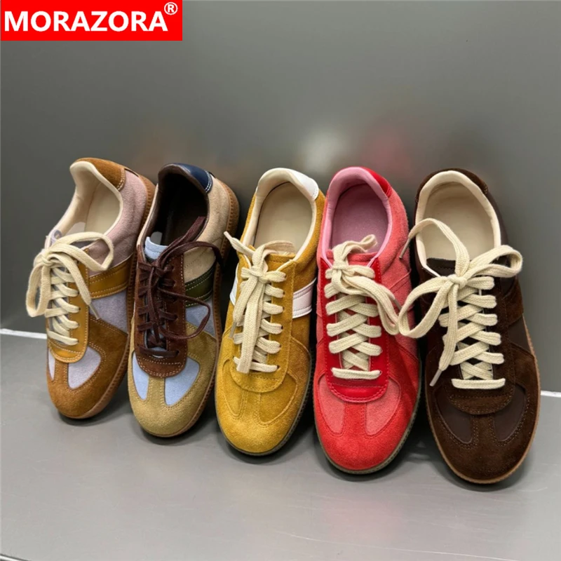 MORAZORA, 5 цветов, брендовые замшевые женские кроссовки, разноцветные туфли на плоской подошве со шнуровкой, весна-лето, повседневные женские туфли на плоской подошве
MORAZORA, 5 цветов, брендовые замшевые женские кроссовки, разноцветные туфли на плоской подошве со шнуровкой, весна-лето, повседневные женские туфли на плоской подошве