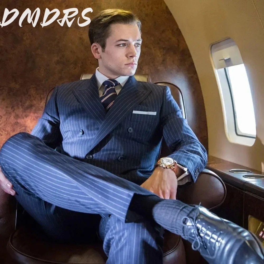 Elegant Striped Men's Suits Double Breasted Peak Lapel High Quality 2 Piece Jacket Pants Full Sets Elegant Wedding Blazer Custom
Elegant Striped Men's Suits Double Breasted Peak Lapel High Quality 2 Piece Jacket Pants Full Sets Elegant Wedding Blazer Custom