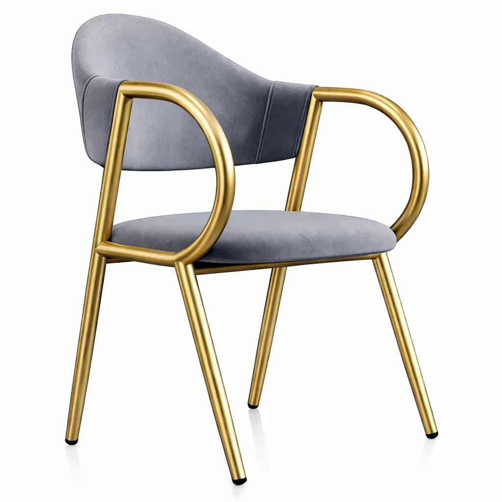fj/Modern Leather Upholstered Eco-Friendly Durable Gold Metal Frame Dining Armchair Padded Seat Curved Arms Home Furniture%
fj/Modern Leather Upholstered Eco-Friendly Durable Gold Metal Frame Dining Armchair Padded Seat Curved Arms Home Furniture%