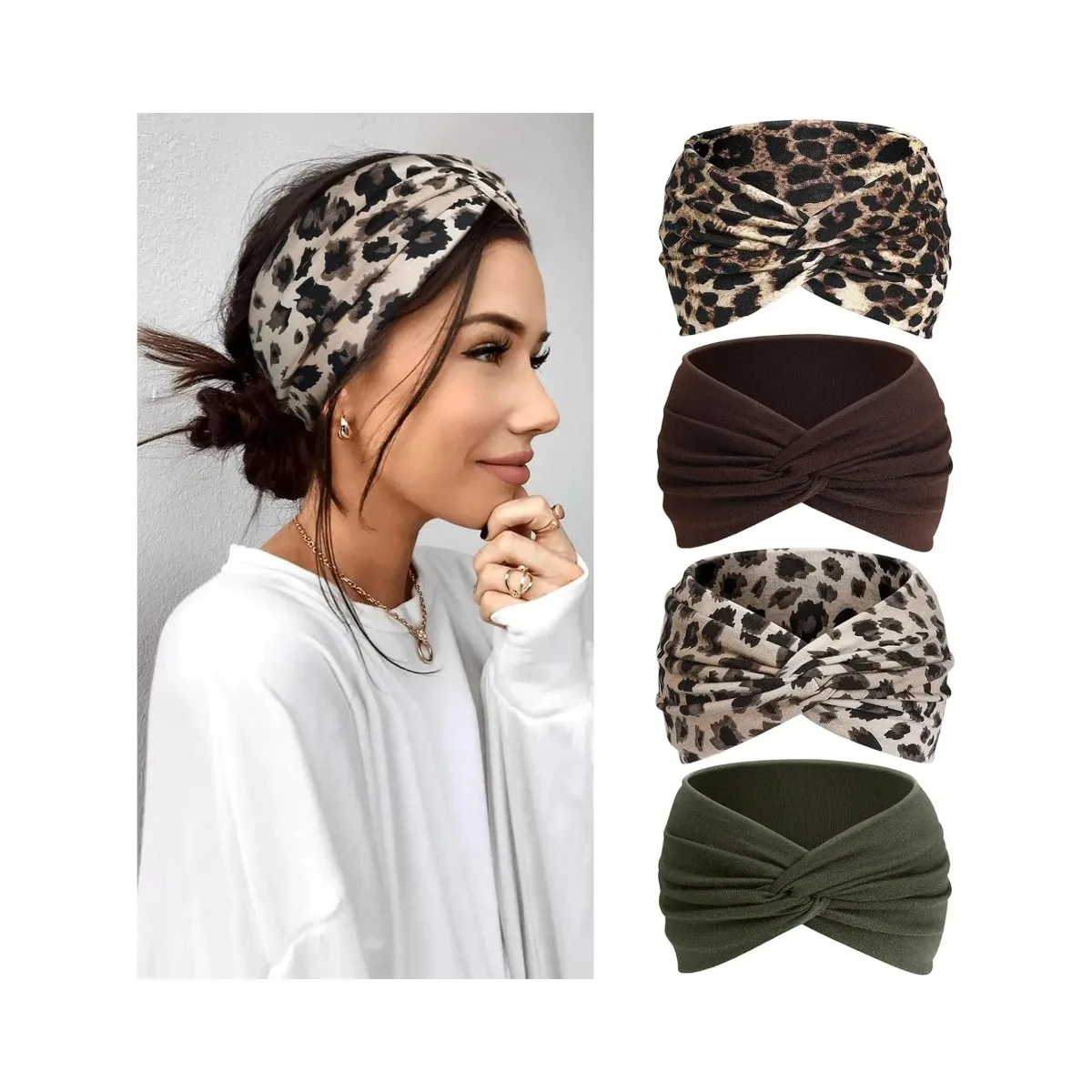 4-Piece Women's Hairband Set, Wide & Narrow Elastic Bohemian Tie-Dye Bow Headbands, Elegant Retro Daily Hair Accessories
4-Piece Women's Hairband Set, Wide & Narrow Elastic Bohemian Tie-Dye Bow Headbands, Elegant Retro Daily Hair Accessories