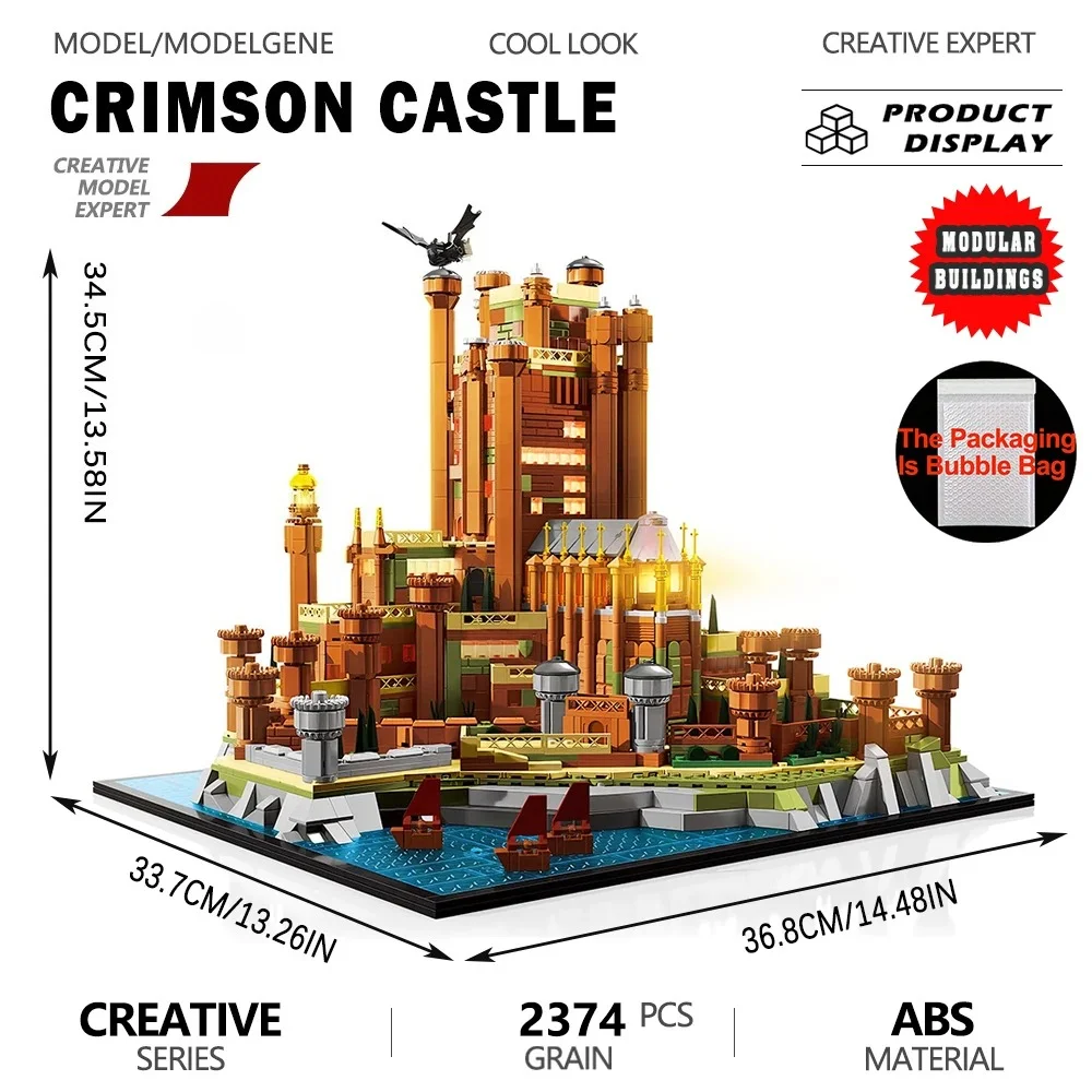 Crimson Castle Bricks Toy Gift Exquisite Medieval Architectural Model Building Blocks Set for Scene Ornament Collection Display
Crimson Castle Bricks Toy Gift Exquisite Medieval Architectural Model Building Blocks Set for Scene Ornament Collection Display