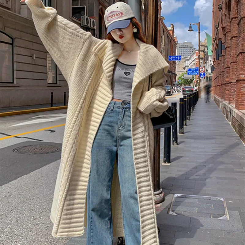 Повседневный кардиган с отложным воротником, женский осенне-зимний свободный длинный вязаный кардиган в рубчик, женская утепленная теплая верхняя одежда, женская
Повседневный кардиган с отложным воротником, женский осенне-зимний свободный длинный вязаный кардиган в рубчик, женская утепленная теплая верхняя одежда, женская