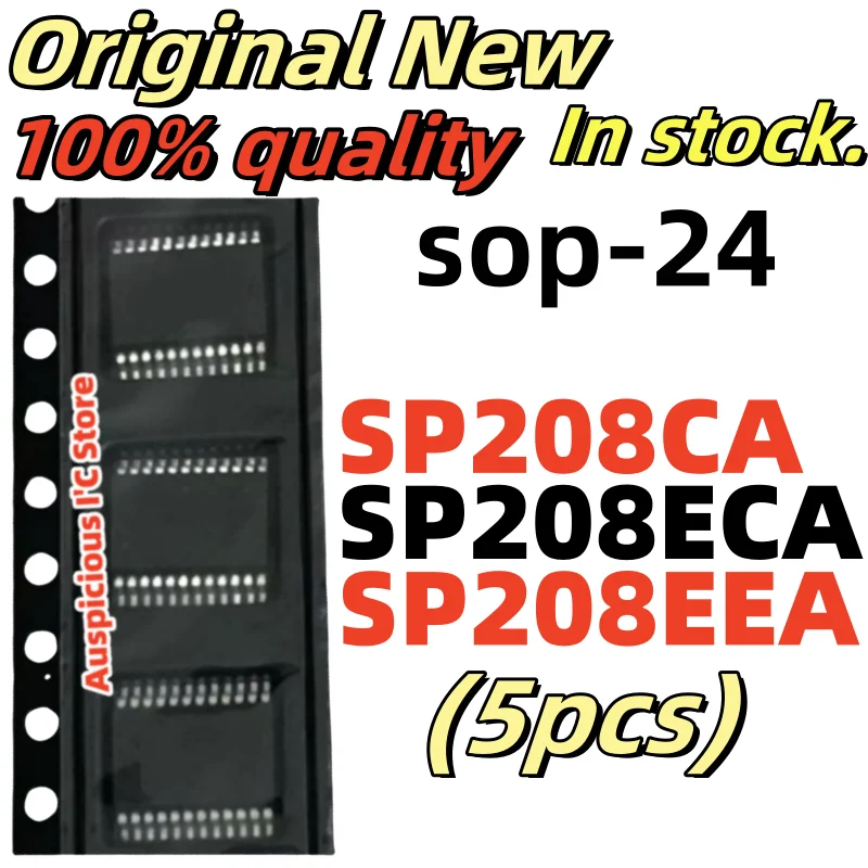 (5pcs) SP208ECA SP208EEA SP208CA SP208E SP208C SP208EC SP208EE SP208 ssop-24
(5pcs) SP208ECA SP208EEA SP208CA SP208E SP208C SP208EC SP208EE SP208 ssop-24