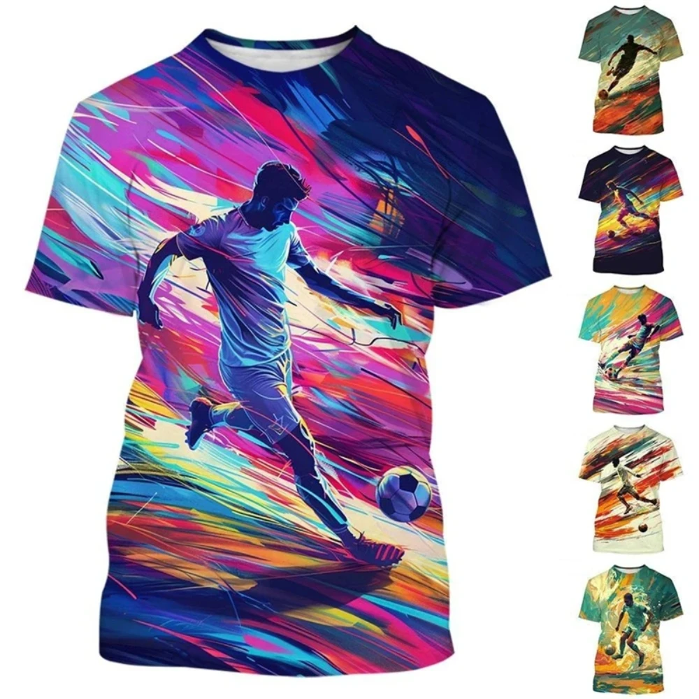 Football T-shirt Men Art Painting Print Short Sleeve Round Neck T Shirts Outdoor Sports Children Funny Fashion Trend Tee Top
Football T-shirt Men Art Painting Print Short Sleeve Round Neck T Shirts Outdoor Sports Children Funny Fashion Trend Tee Top