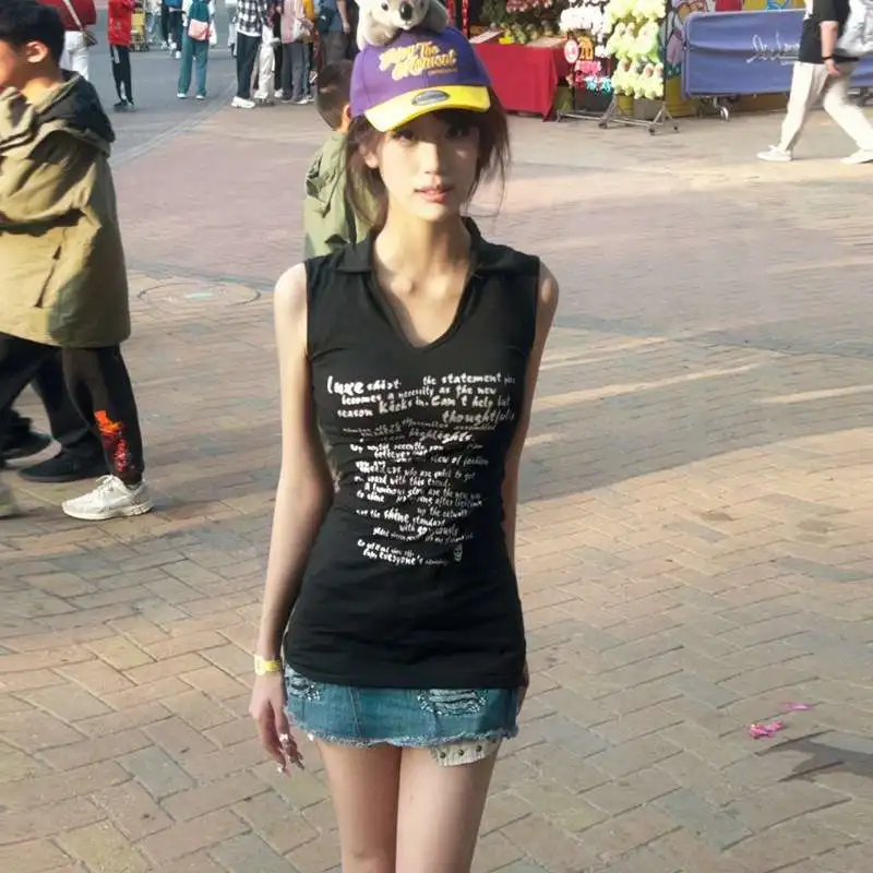 New Summer American Vintage V Neck Sleeveless Camisole Y2k Aesthetic Subcultural Letter Print Slim Clothes Harajuku Punk Tees
New Summer American Vintage V Neck Sleeveless Camisole Y2k Aesthetic Subcultural Letter Print Slim Clothes Harajuku Punk Tees