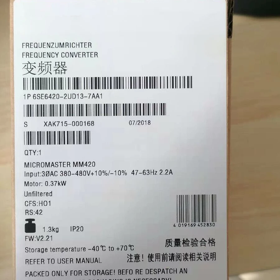 6SE6420-2UD13-7AA1 3AC380-480V + 10/-10% 47-63Hz 6SE6 420-2UD13-7AA1 Новый в коробке
6SE6420-2UD13-7AA1 3AC380-480V + 10/-10% 47-63Hz 6SE6 420-2UD13-7AA1 Новый в коробке