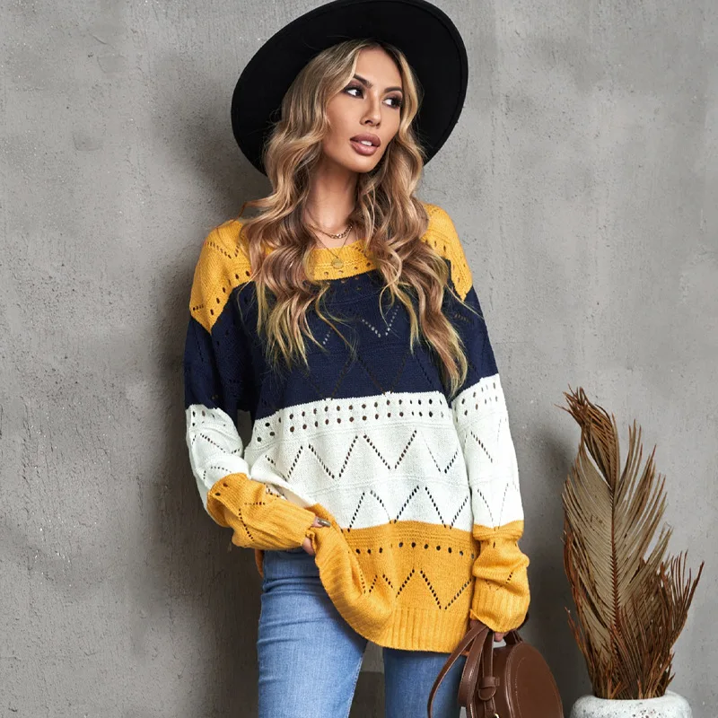 TEELYNN Casual Long Sleeve Pullover Sweaters for Women Vintage Knit O-neck Loose Autumn Sweater 2022 Fashion Contrast Pullovers
TEELYNN Casual Long Sleeve Pullover Sweaters for Women Vintage Knit O-neck Loose Autumn Sweater 2022 Fashion Contrast Pullovers