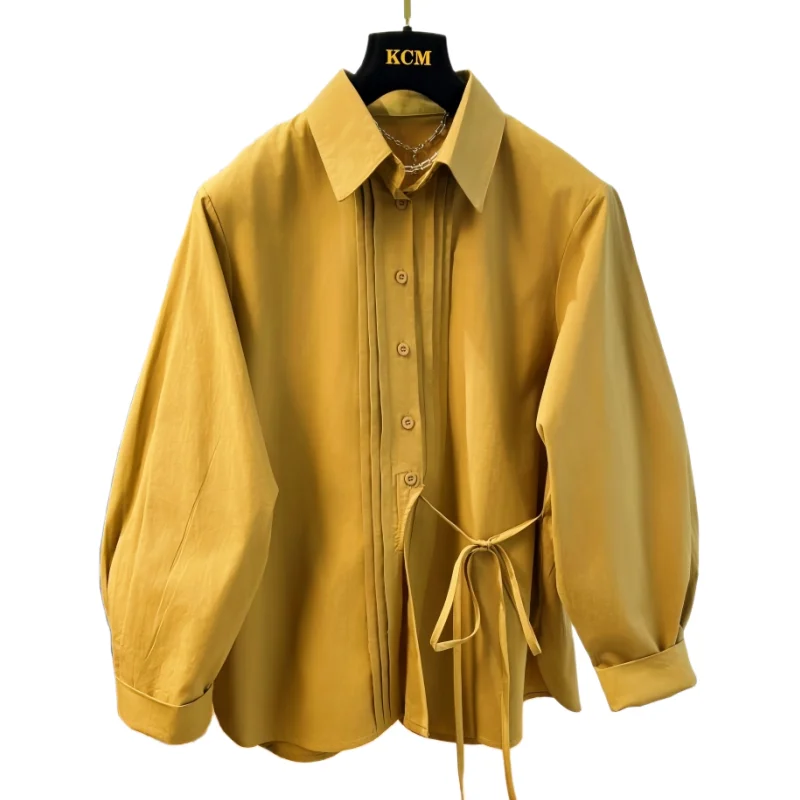 SuperAen Pleated Asymmetrical Splicing Lace-up Long-sleeved Shirt for Women 2025 Spring and Autumn Design Oversize Loose Shirts
SuperAen Pleated Asymmetrical Splicing Lace-up Long-sleeved Shirt for Women 2025 Spring and Autumn Design Oversize Loose Shirts