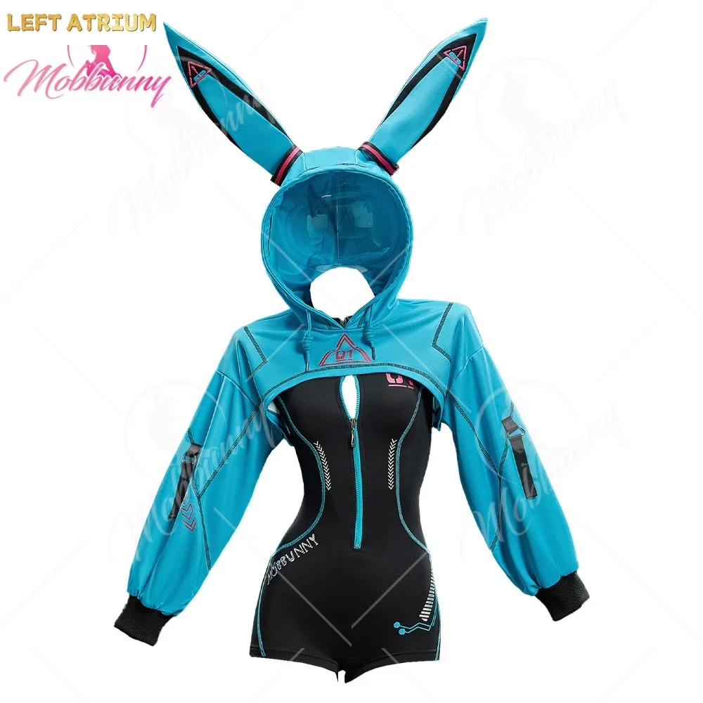 MOBBUNNY Women's Vocal Derivative Sexy Cosplay Cyber Style Tight Sportswear Bodysuit with Hooded Short Jacket and Headdress
MOBBUNNY Women's Vocal Derivative Sexy Cosplay Cyber Style Tight Sportswear Bodysuit with Hooded Short Jacket and Headdress