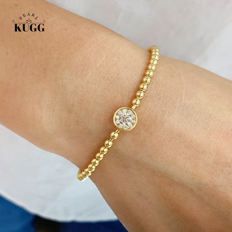 KUGG 18K Yellow Gold Bracelet Real Natural Diamond Fashion Round Shape Elastic Bracelet for Women and Girls Birthday Gift
KUGG 18K Yellow Gold Bracelet Real Natural Diamond Fashion Round Shape Elastic Bracelet for Women and Girls Birthday Gift