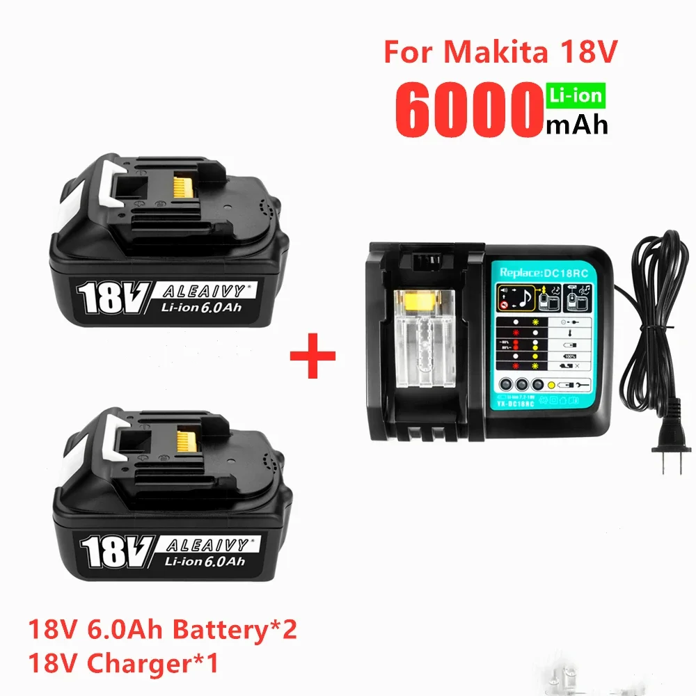 Aleaivy 18V 6.0Ah Rechargeable Li-ion Battery for Makita Power Tool 18 V 6000mAh Batteries BL1840 BL1850 BL1830 BL1860B LXT 400
Aleaivy 18V 6.0Ah Rechargeable Li-ion Battery for Makita Power Tool 18 V 6000mAh Batteries BL1840 BL1850 BL1830 BL1860B LXT 400